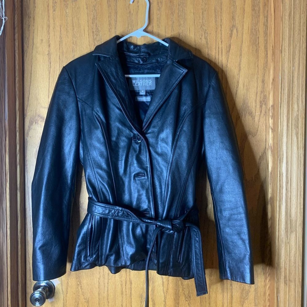 WILSONS LEATHER AUTHENTIC 100% LEATHER VINTAGE 80’s MOTORCYCLE JACKET WOMENS🍀